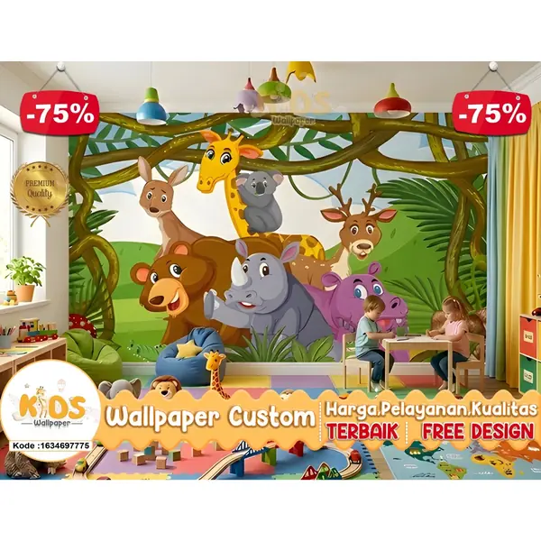 Review Wallpaper Dinding Custom 3D Tema Animals