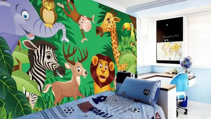 7 Inspirasi Wallpaper Kamar Anak Tema Alam dan Hewan