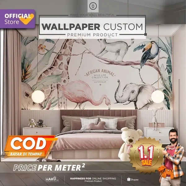 7 Inspirasi Wallpaper Kamar Anak Tema Alam dan Hewan