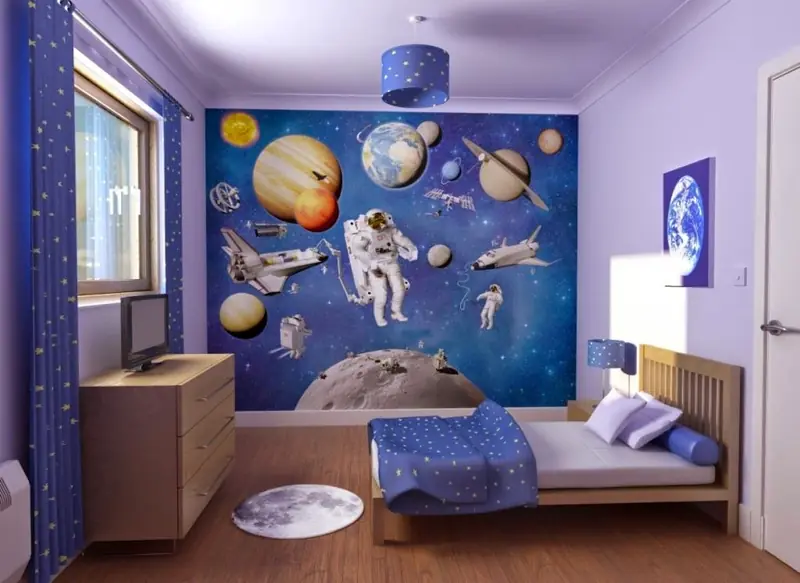 7 Ide Motif Wallpaper Kamar Anak Tema Luar Angkasa